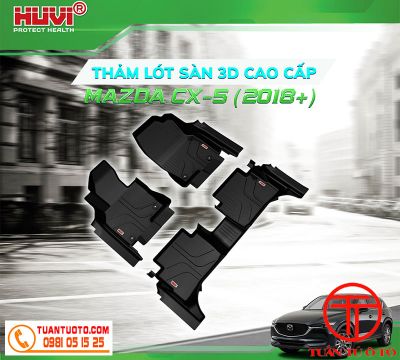 Thảm Lót Sàn Xe Mazda CX5 Bằng Nhựa TPE Của HuVi (3D, 2018+)