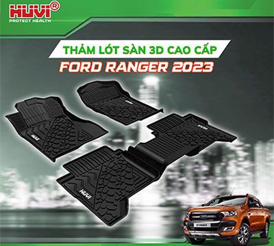 Thảm Lót Sàn Ford Ranger Cao Su Đúc HuVi (3D, 2023+)