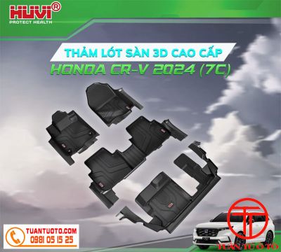 Thảm Lót Sàn Xe Honda CRV 2024 Bằng Nhựa TPE Của HuVi (3D, 2024+)