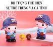 Bộ Tượng Đôi Bạn Trẻ Dẫn Chó Đi Chơi Để Trên Ô Tô