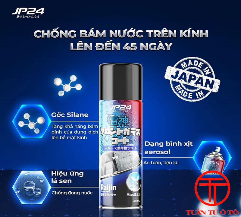 dung dịch chống bám nước kính ô tô Raijin JP24 có tốt không