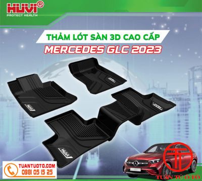 Thảm Lót Sàn 3D Mercedes GLC Cao Su Đúc HuVi (3D, 2023+)