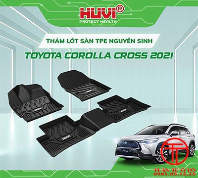 Thảm Lót Sàn Toyota Cross Cao Su Đúc HuVi (3D, 2020+)